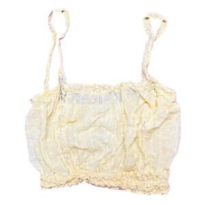 Jen's Pirate Booty Cream Bandeau – Lace Trim Soft Boho Bralette